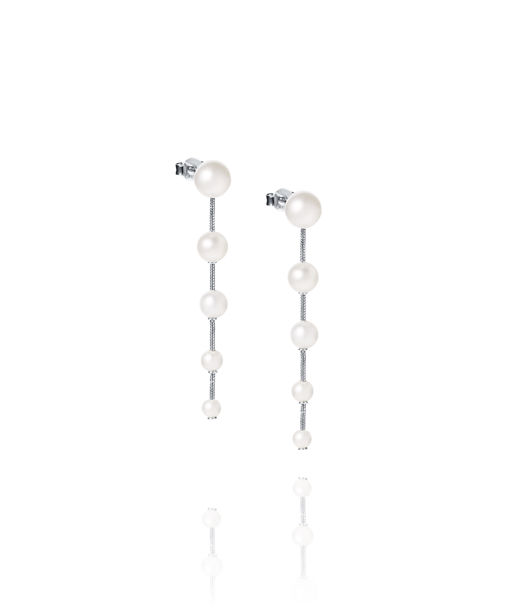 Silverörhänge Flowing Pearls