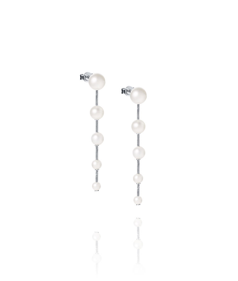 Silverörhänge Flowing Pearls