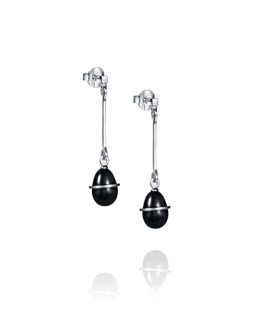 Silverörhänge Slick & Black