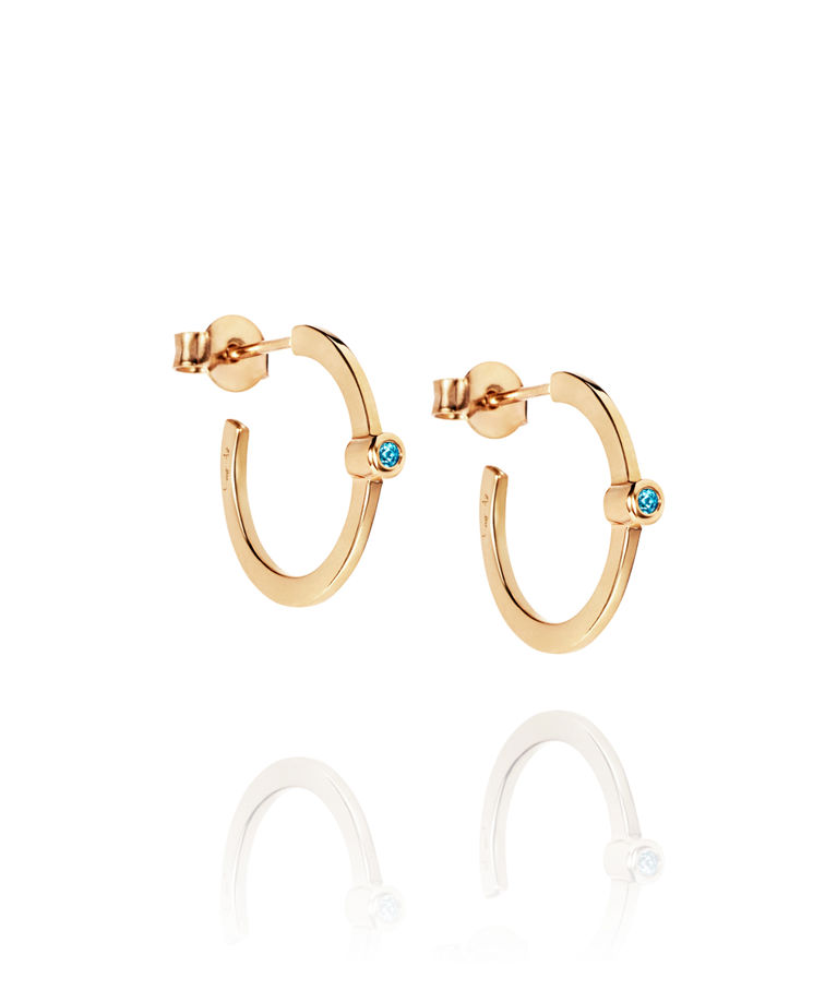 Silverörhänge Micro Blink Hoops - Blue Topaz fg