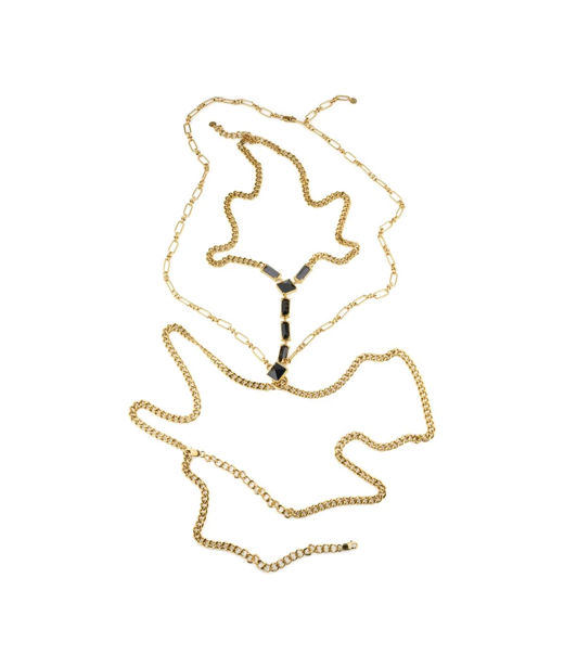 Stålhalsband Dynasty Duo Golden Body Chain