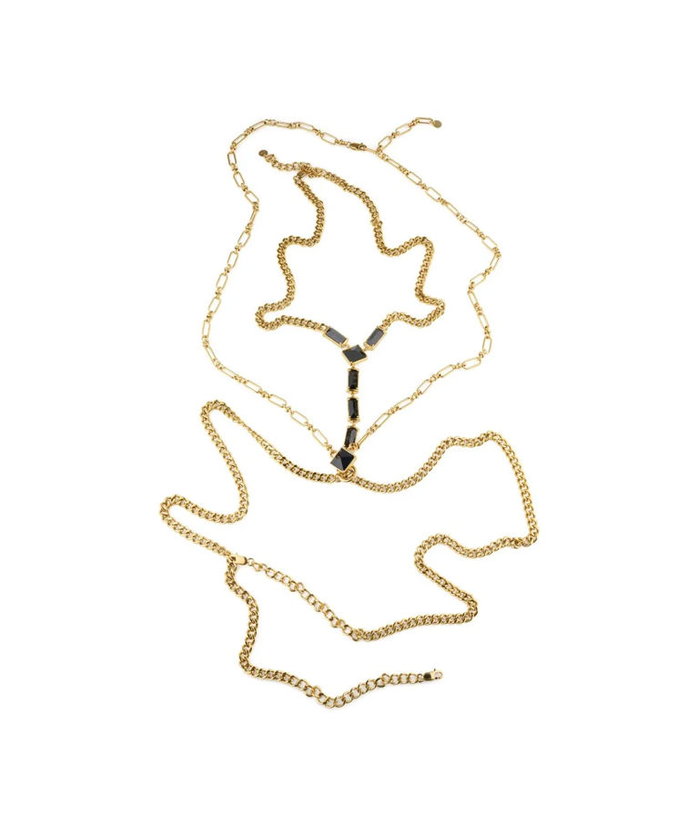 Stålhalsband Dynasty Duo Golden Body Chain