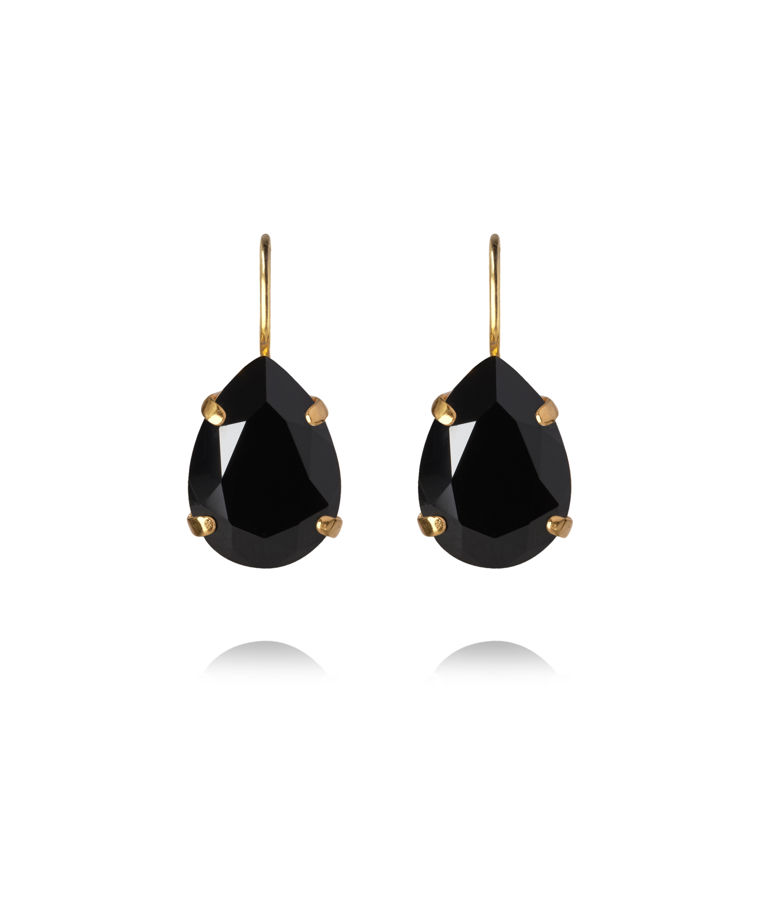 Mässingsörhängen MINI DROP CLASP JET gold