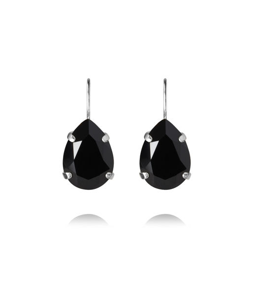 Mässingsörhängen MINI DROP CLASP JET rhodium