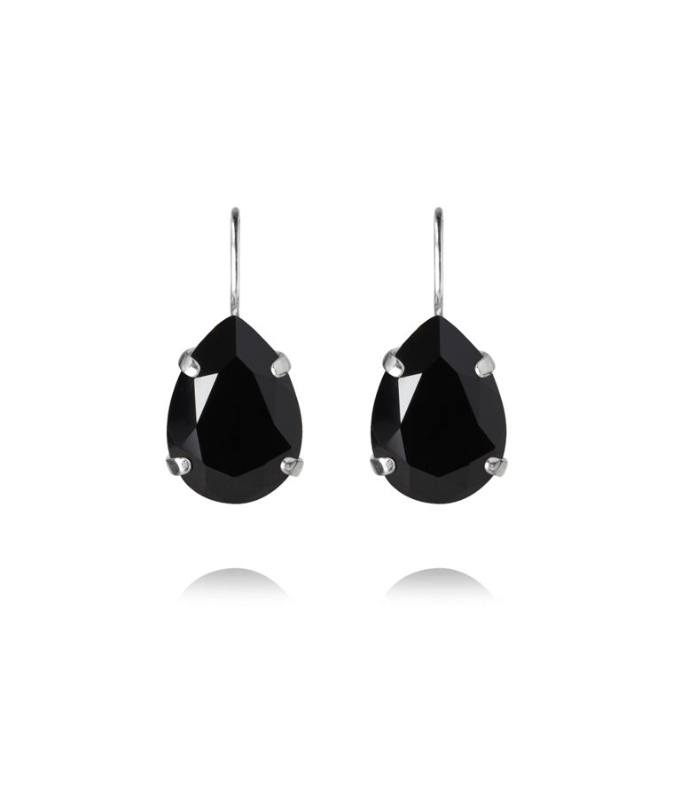 Mässingsörhängen MINI DROP CLASP JET rhodium