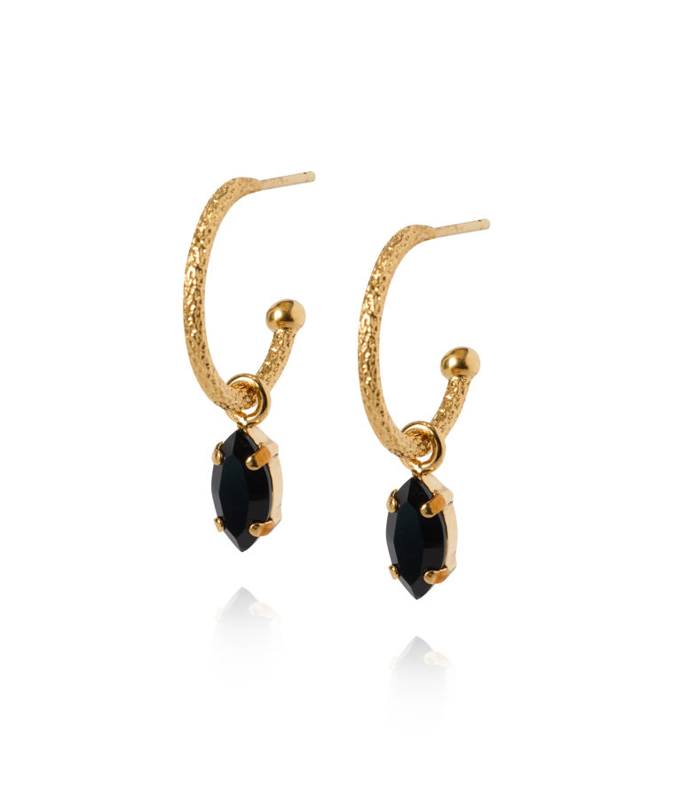 Mässingsörhängen PETITE NAVETTE LOOPS JET gold