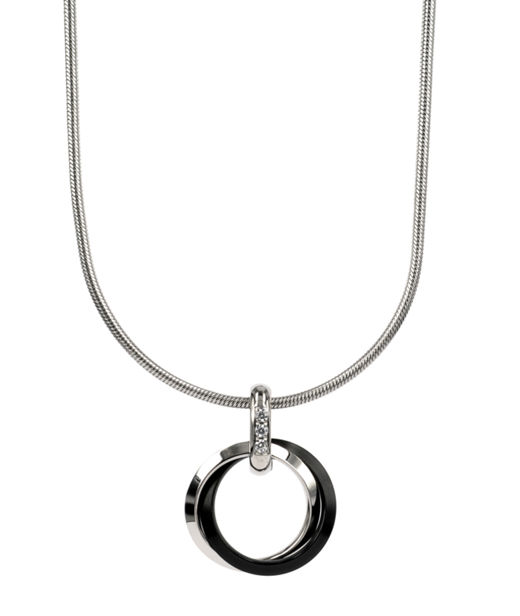 Stålhalsband svart Carrolin short