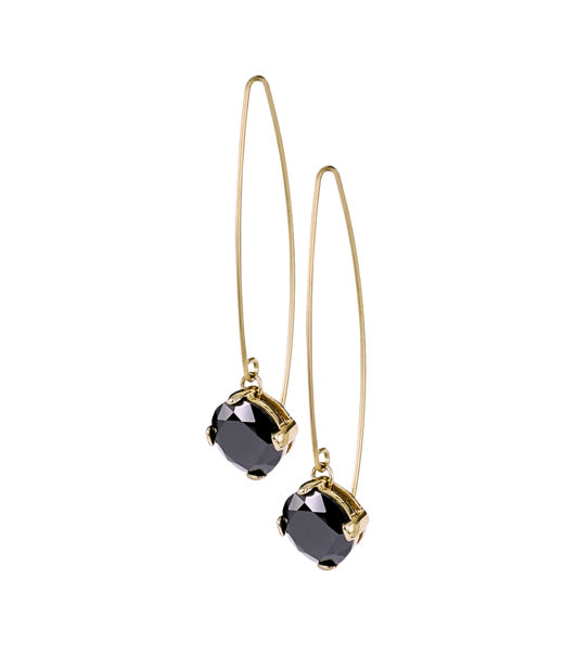 Stålörhänge Frida Long gold/black