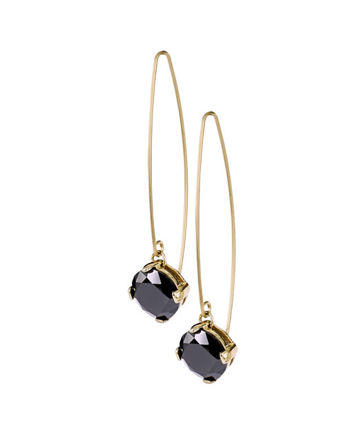 Stålörhänge Frida Long gold/black