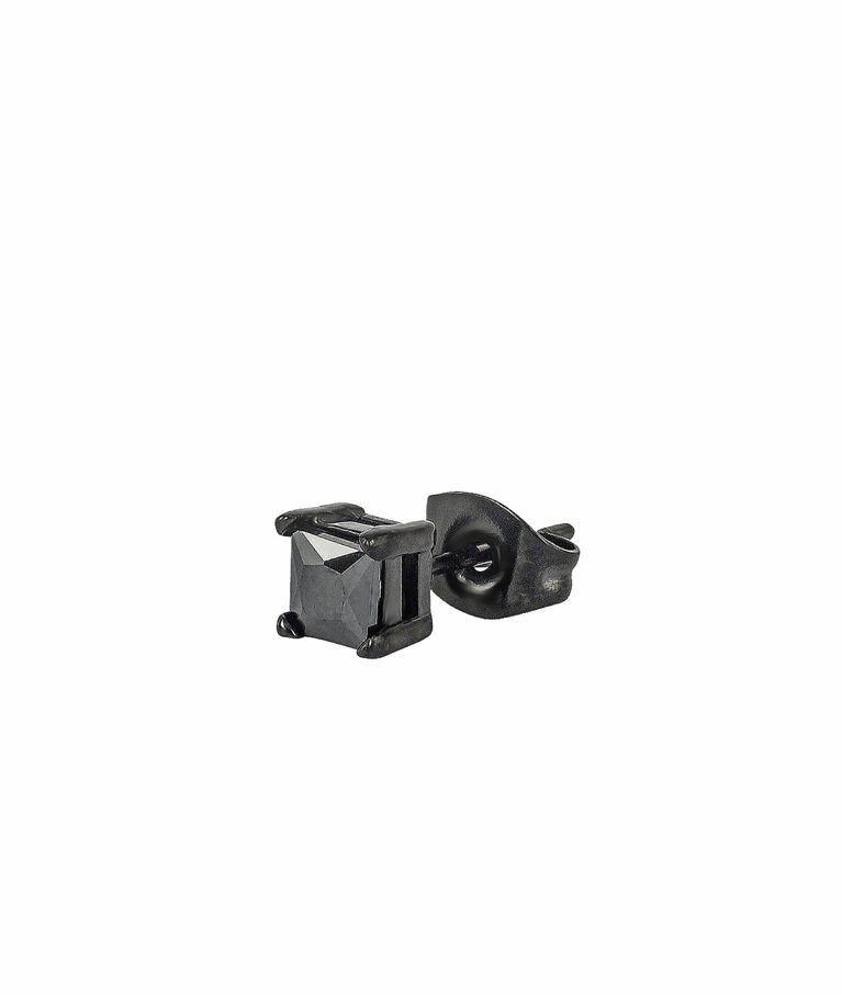 Stålörhänge Kim 4mm Black/black