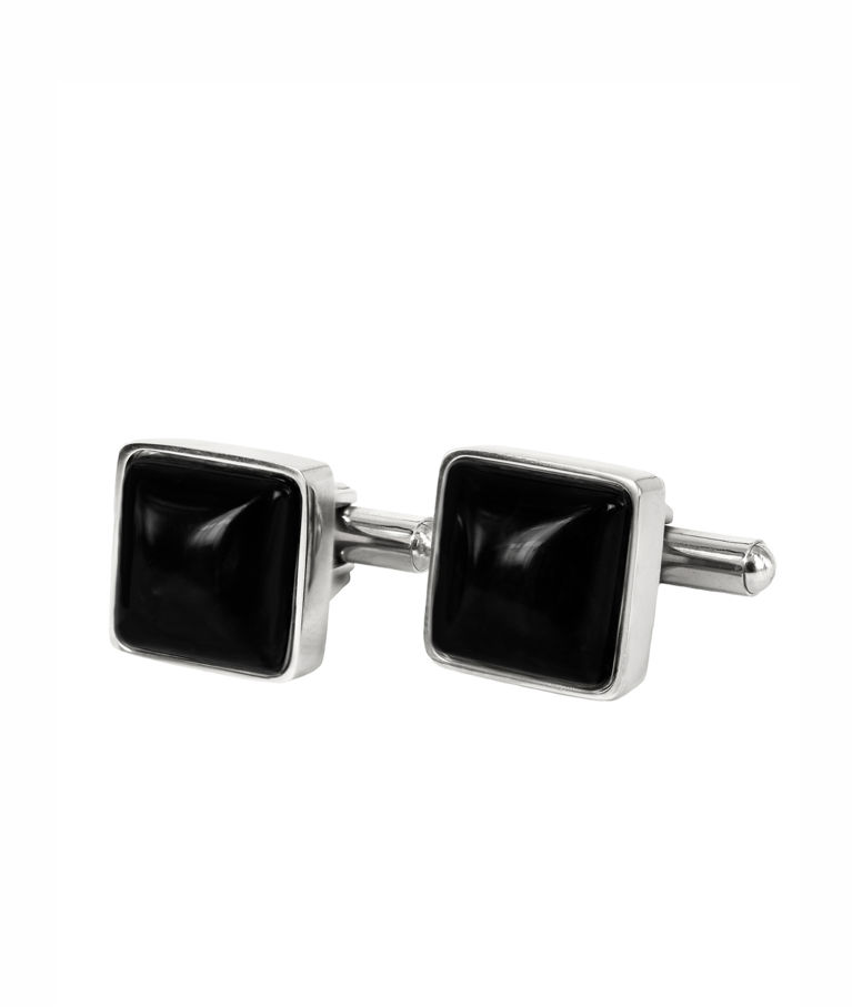 Stålmanschettknappar Neo steel/ black