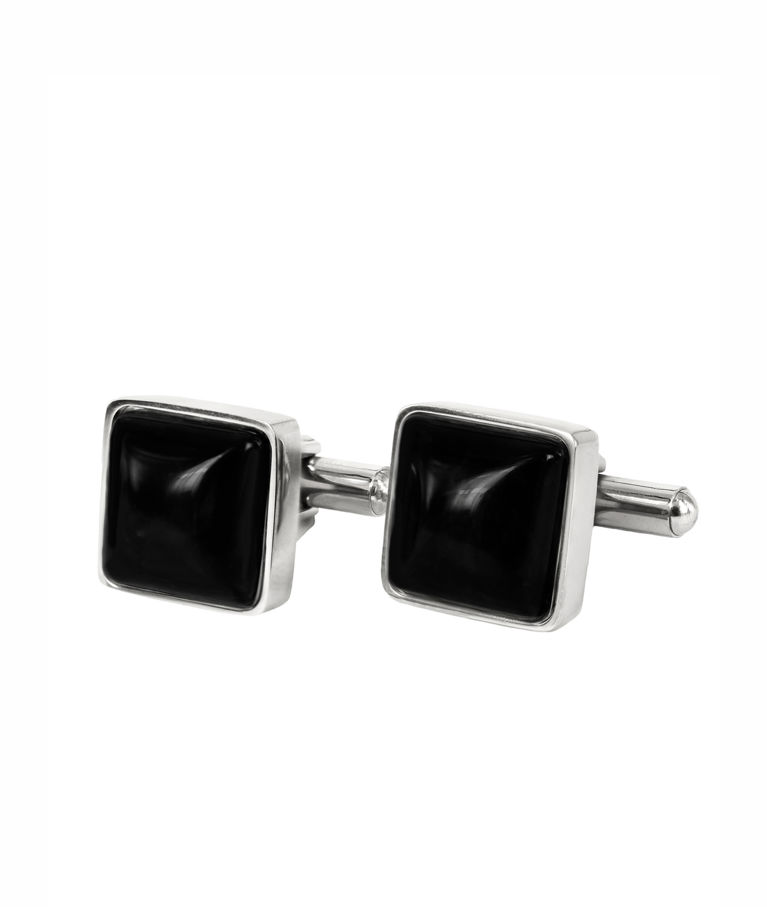 Stålmanschettknappar Neo steel/ black
