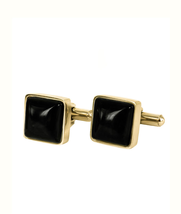 Stålmanschettknappar Neo gold/ black