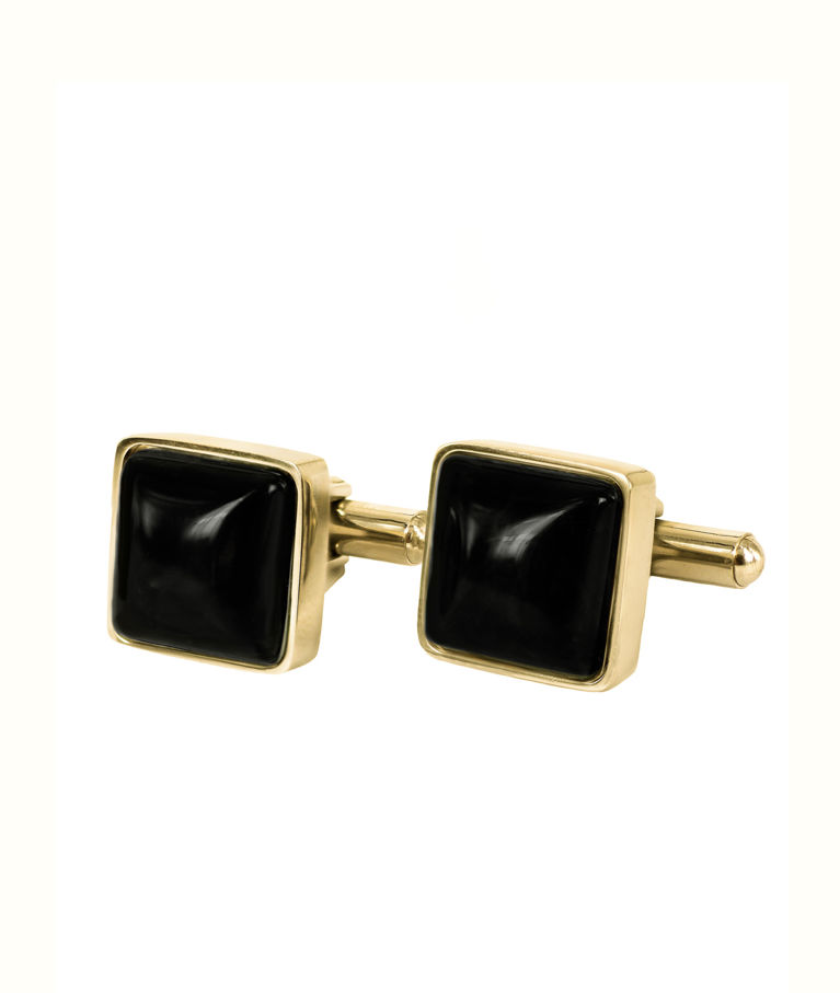 Stålmanschettknappar Neo gold/ black