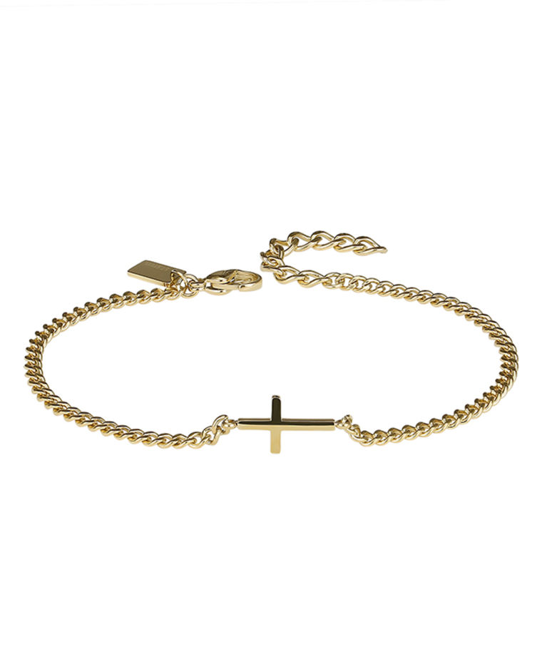 Stålarmband Cross gold