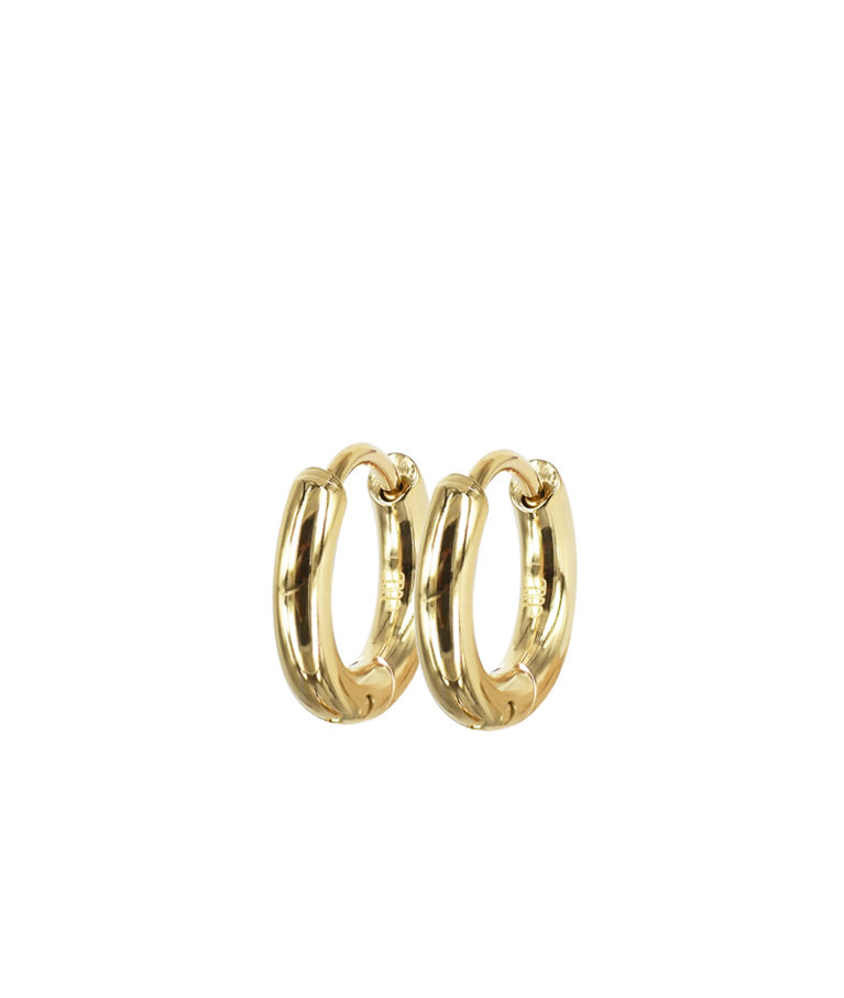 Stålörhänge Lucy Plain 13mm gold