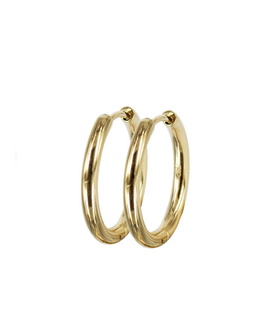 Stålörhänge Lucy Plain 21mm gold