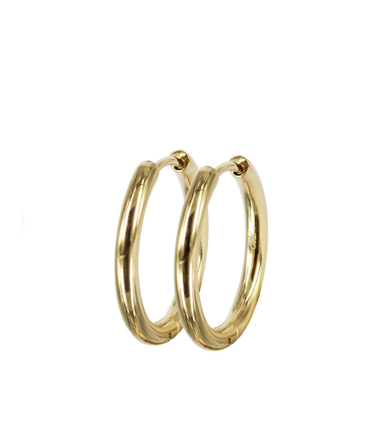 Stålörhänge Lucy Plain 21mm gold