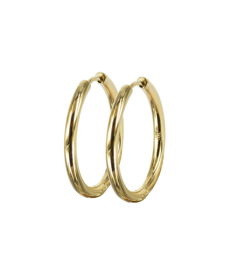 Stålörhänge Lucy Plain 25mm gold