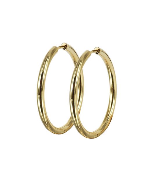 Stålörhänge Lucy Plain 30mm gold