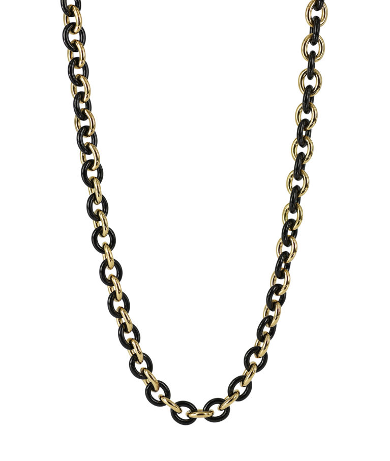 Stålhalsband Ruby Small Black/Gold