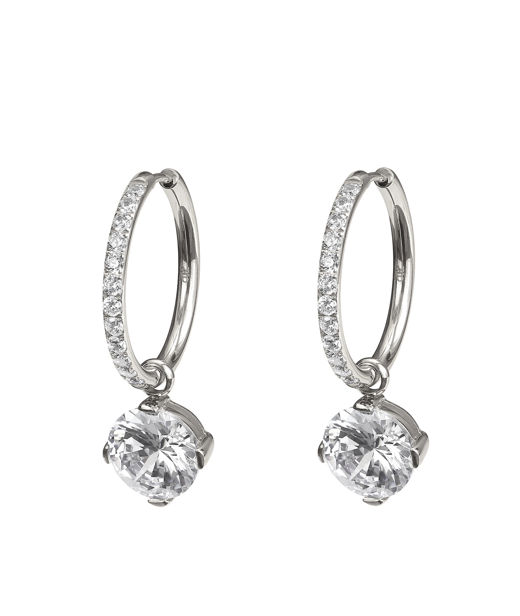 Stålörhänge Frida Hoops Crystal