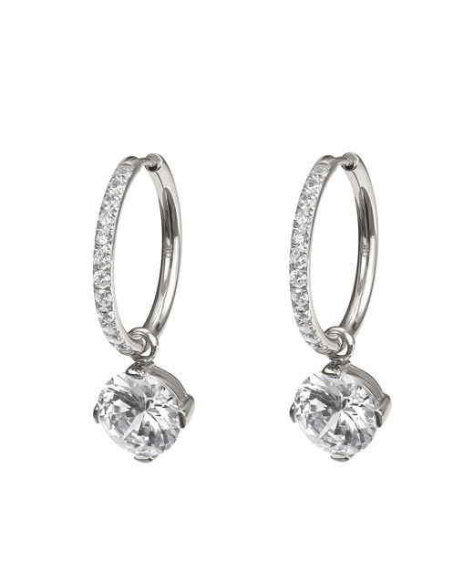 Stålörhänge Frida Hoops Crystal