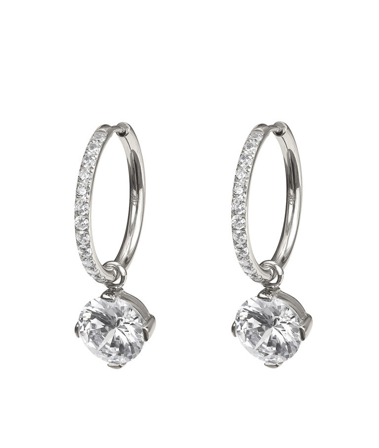 Stålörhänge Frida Hoops Crystal