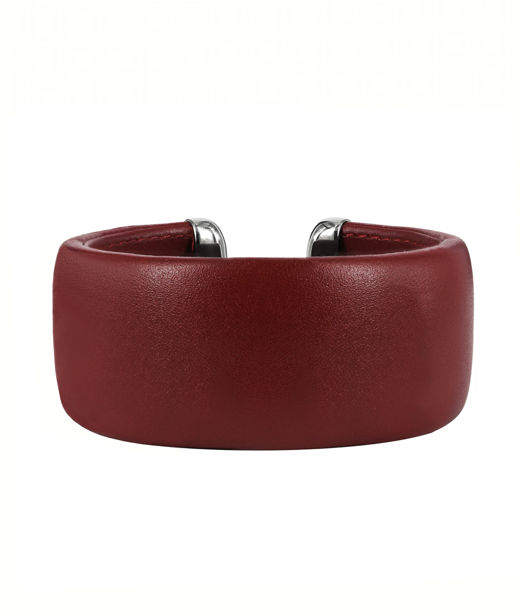 Stålarmband Ava Leather 30mm burgundy