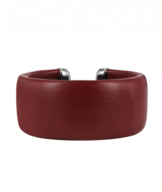 Stålarmband Ava Leather 30mm burgundy