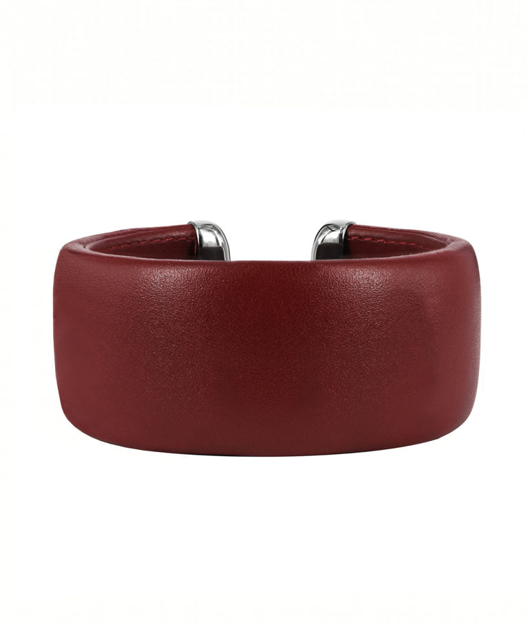 Stålarmband Ava Leather 30mm burgundy