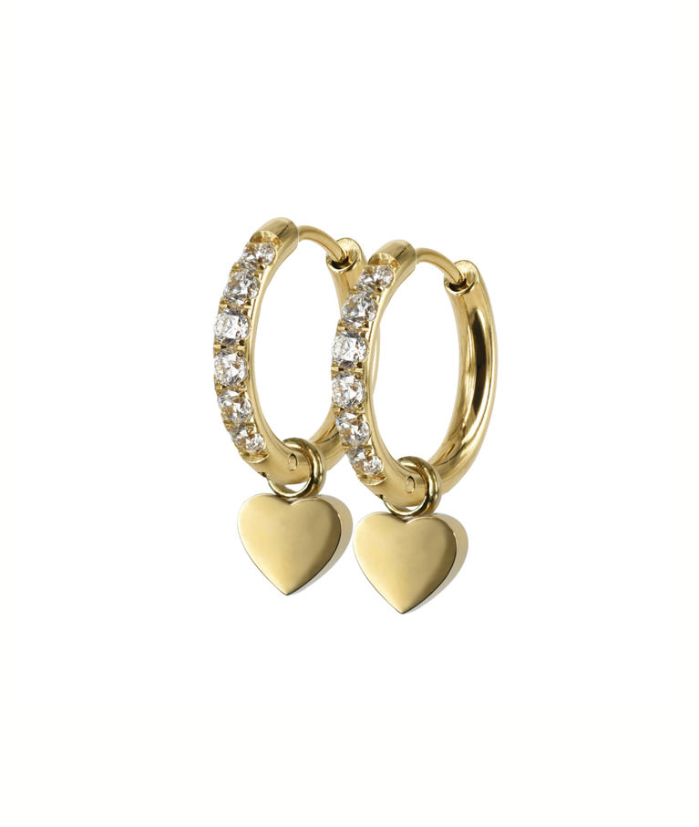 Stålörhänge Elise Crystal hoops gold