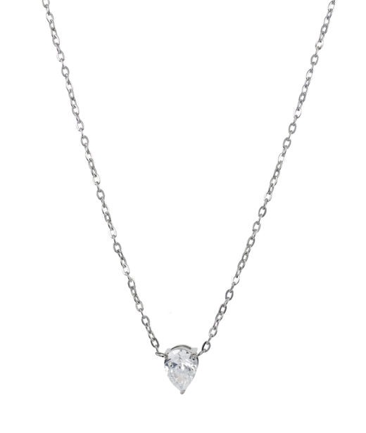 Stålhalsband Drop Crystal