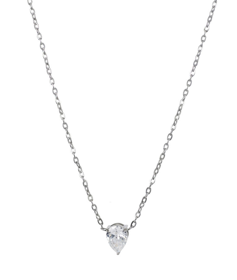 Stålhalsband Drop Crystal