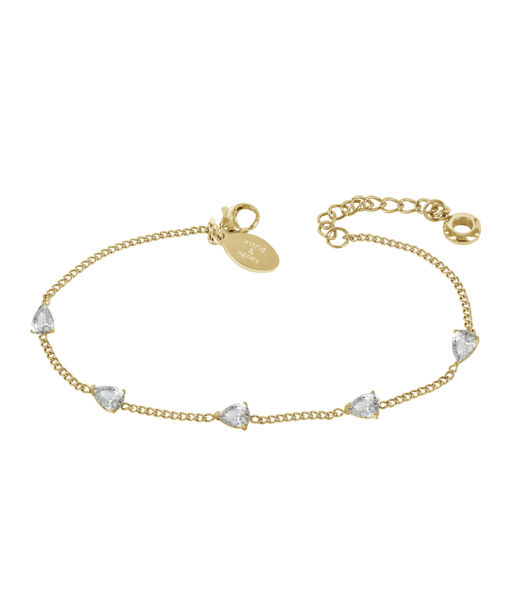 Stålarmband Drop Crystal Multi gold