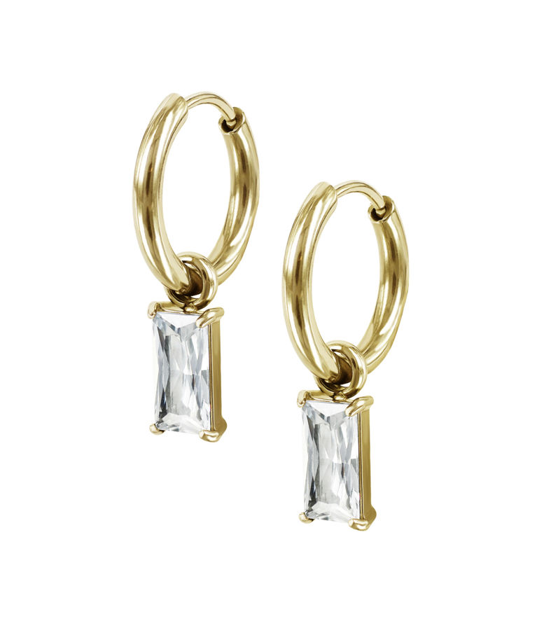 Stålörhänge Melinda Hoops cz Gold