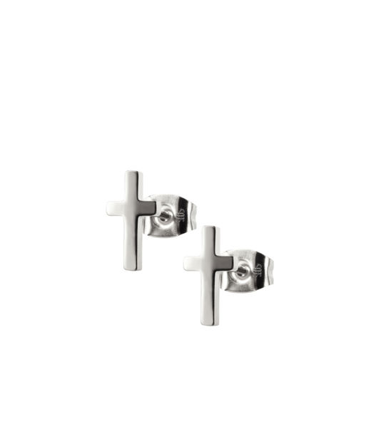Stålörhänge CROSS Plain Stud