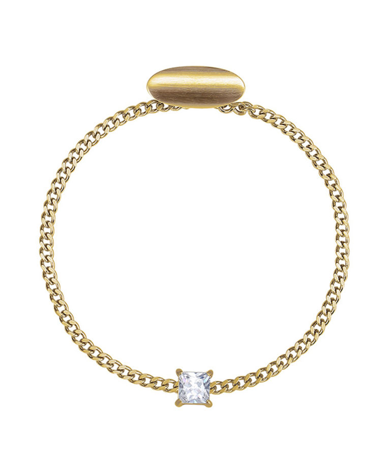 Stålslipskedja Algot crystal gold