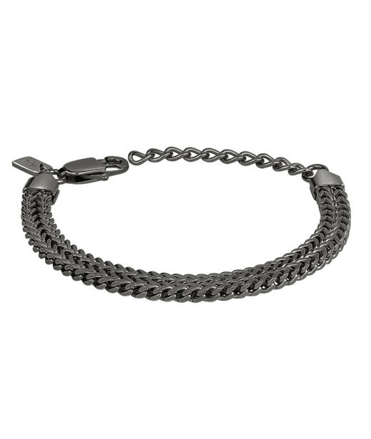 Stålarmband Iggy Double 16cm gunmetal
