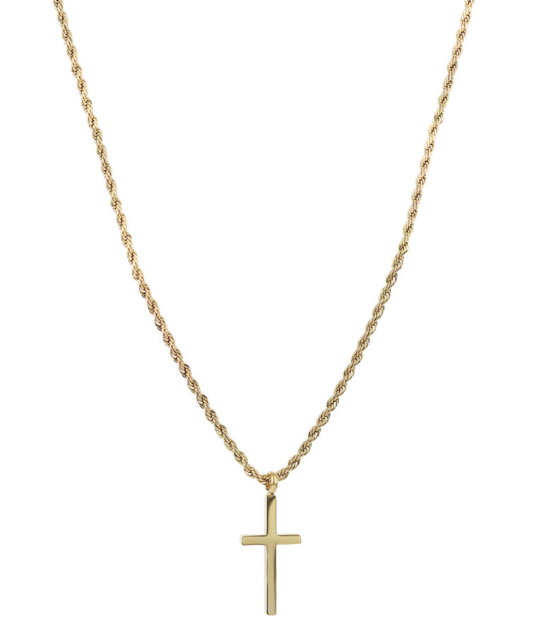 Stålhalsband Terry cross gold