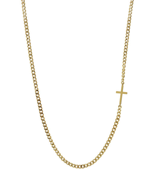 Stålhalsband CROSS Side gold