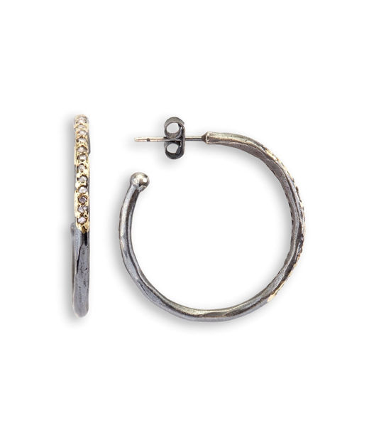 Silverörhänge Sol Pavé Creol 18k 0,30ct rosenslip.dia