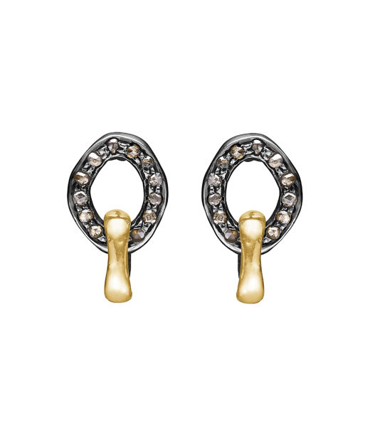 Silverörhänge Onassis Duo Golden 0,26ct rosenslip.dia