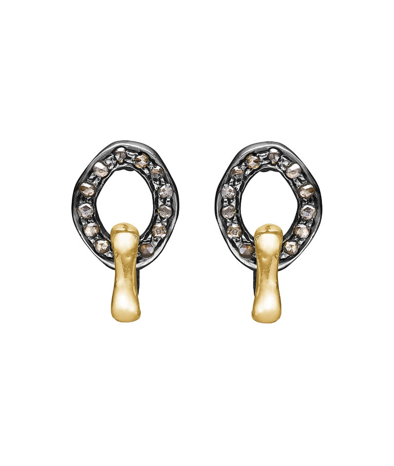 Silverörhänge Onassis Duo Golden 0,26ct rosenslip.dia