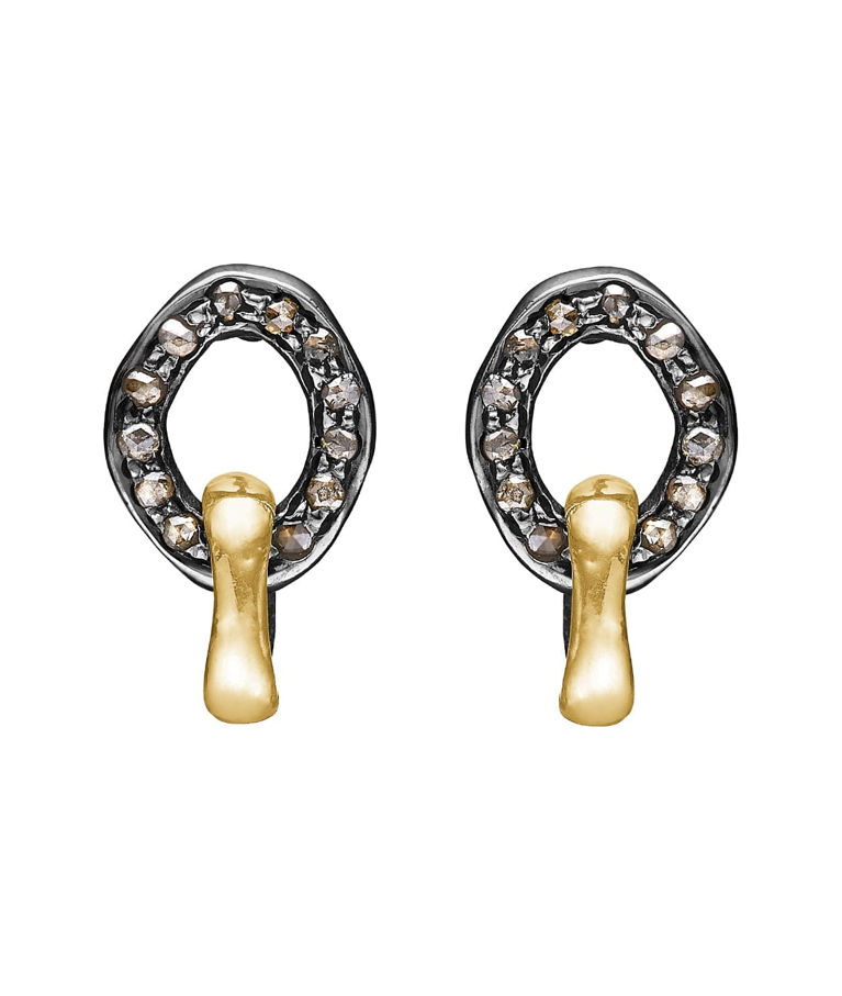 Silverörhänge Onassis Duo Golden 0,26ct rosenslip.dia