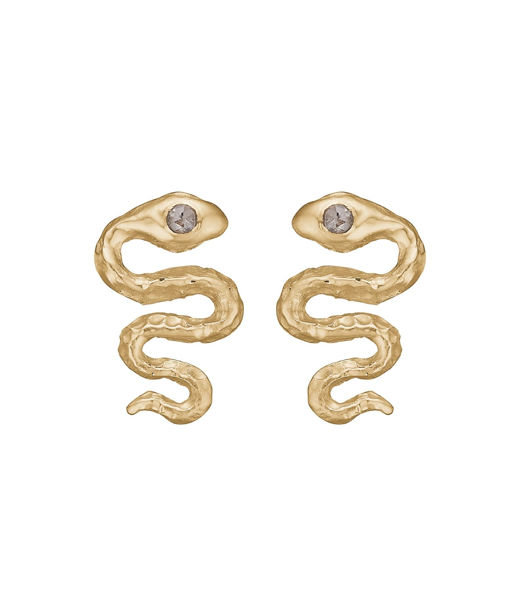 14k guldörhänge Serpent 0,03ct rosenslipade dia.
