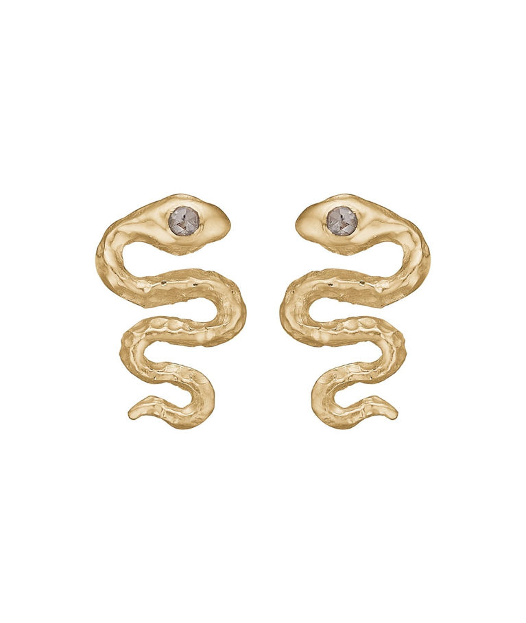 14k guldörhänge Serpent 0,03ct rosenslipade dia.