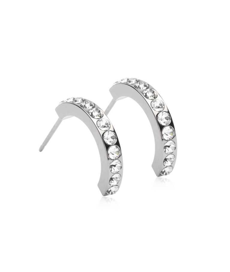 Titanörhängenn Pendant Brilliance Curved 15mm Chrystal