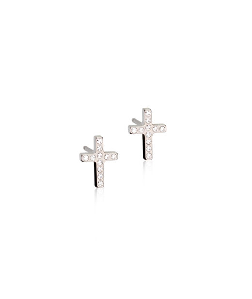Titanörhänge Brilliance Cross 8mm