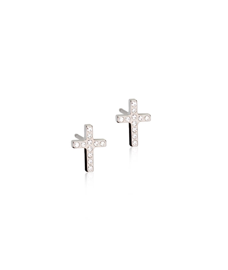 Titanörhänge Brilliance Cross 8mm